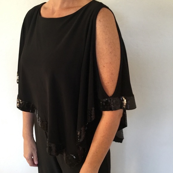 Adrianna Papell Sequin Trimmed Cutout Jumpsuit - Size 6 - Picture 8 of 13